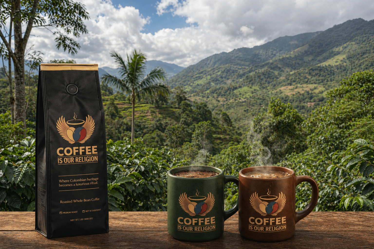 Colombian coffee landscape, where your morning ritual begins